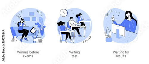 College exams isolated cartoon vector illustrations se