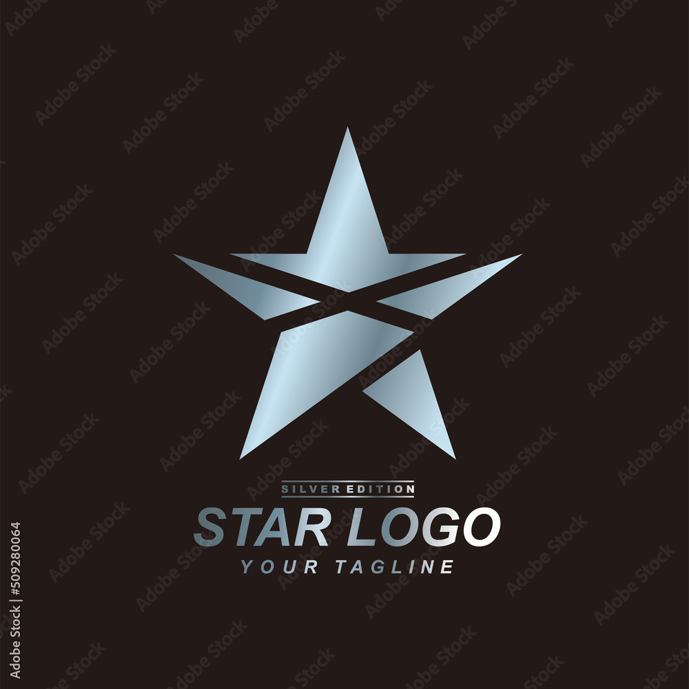 Star logo design in silver edition with elegant concept. Star logo design in silver edition with elegant concept.