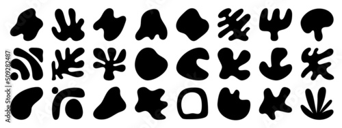 Abstract hand drawn element vector set. Contemporary modern organic shape doodle design collection for background, wallpaper, wall arts, fabric and prints.