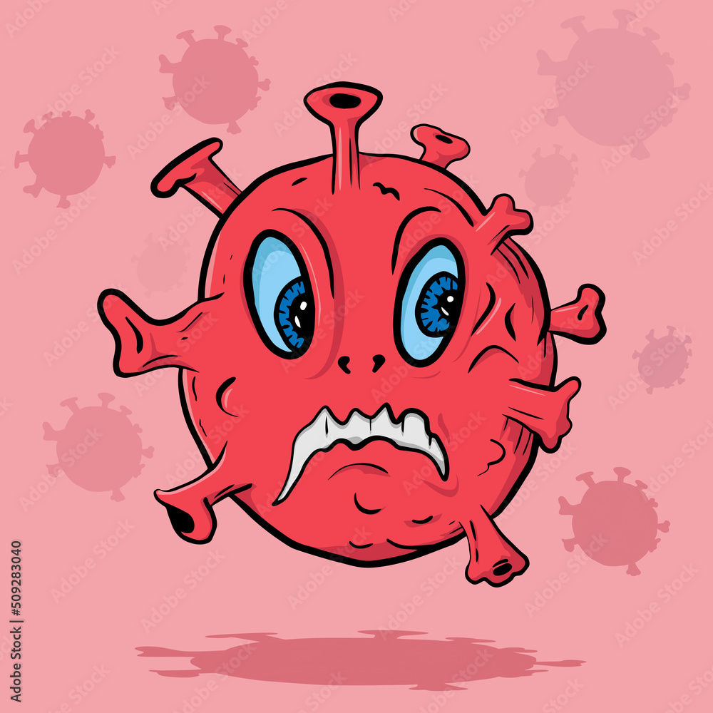 Fototapeta premium Bacteria cartoon Illustration