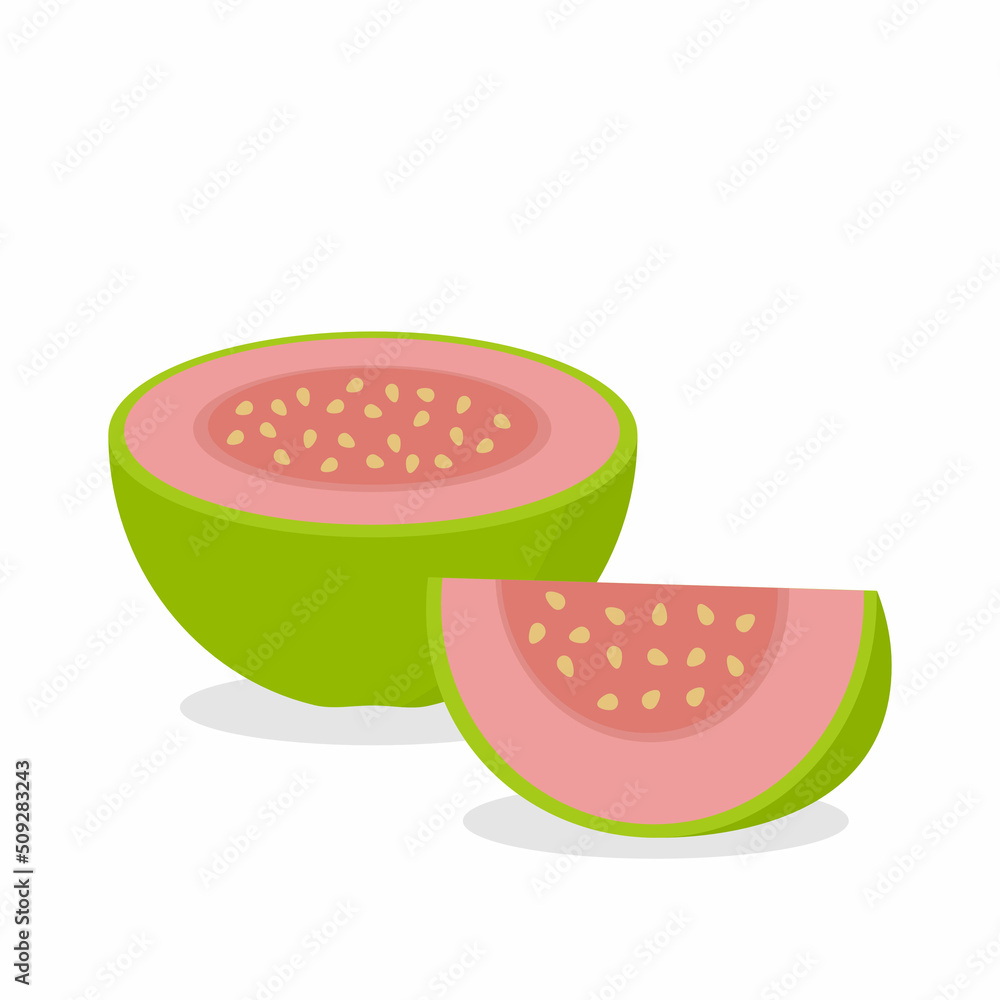 Guava fruit slices. Flat design vector illustration Guava fruit slices. Flat design vector illustration
