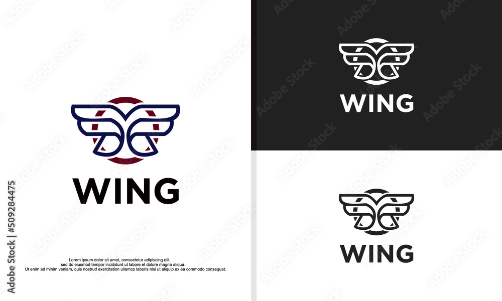 logo illustration vector graphic of modern wing, fit for automotive company,etc. logo illustration vector graphic of modern wing, fit for automotive company,etc.