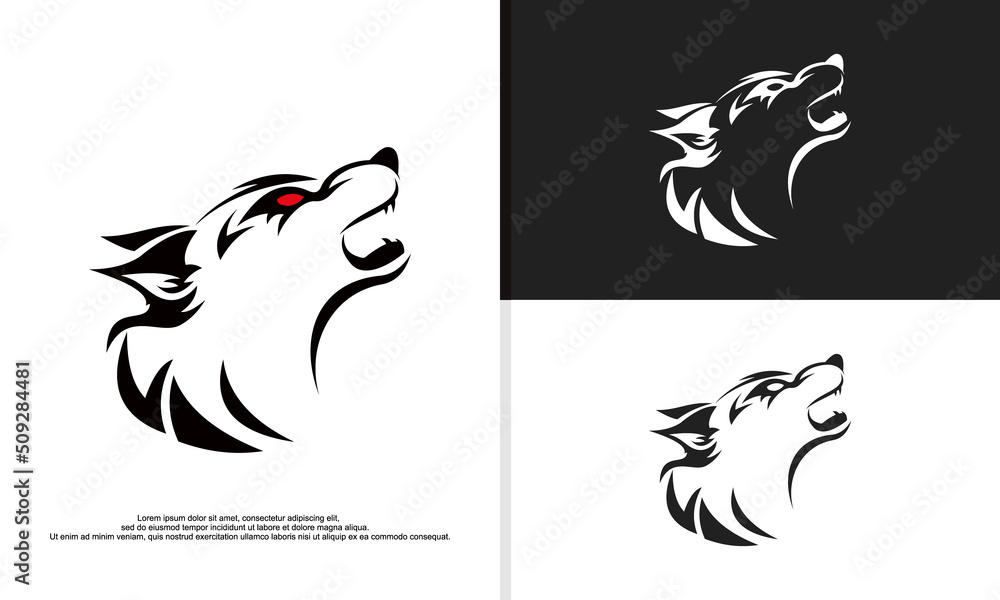 Fototapeta premium logo illustration vector graphic of wolf head in tribal style