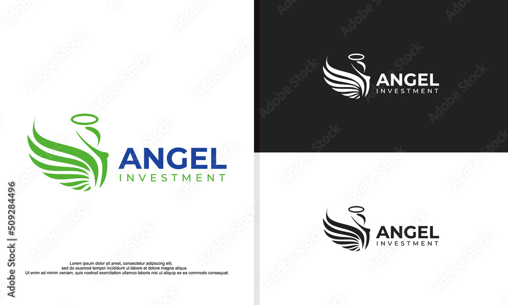 logo illustration vector graphic of angel investment. suitable for investment, financial company, etc. logo illustration vector graphic of angel investment. suitable for investment, financial company, etc.