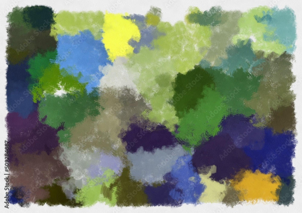 Naklejka premium Illustration style background image abstract pattern various vibrant colors watercolor style illustration impressionist painting.