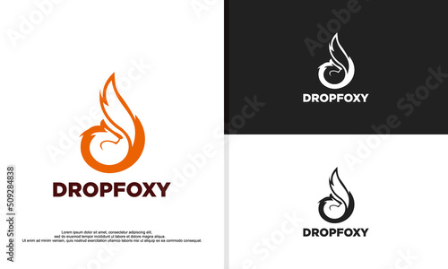 logo illustration vector graphic of Fox shaped like a water drop.