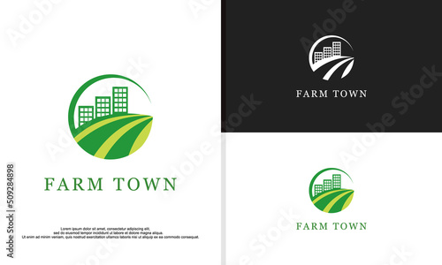 farm town logo design illutrtation