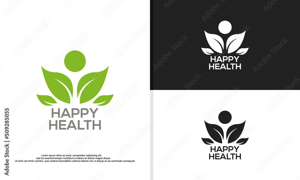 logo illustration vector graphic of people combined with leaf, fit for health company, etc.
