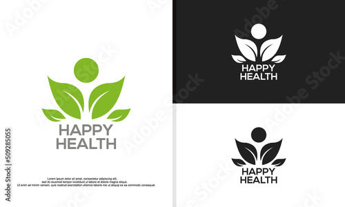logo illustration vector graphic of people combined with leaf, fit for health company, etc.