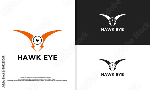 logo illustration vector graphic of simple hawk shape combined with camera