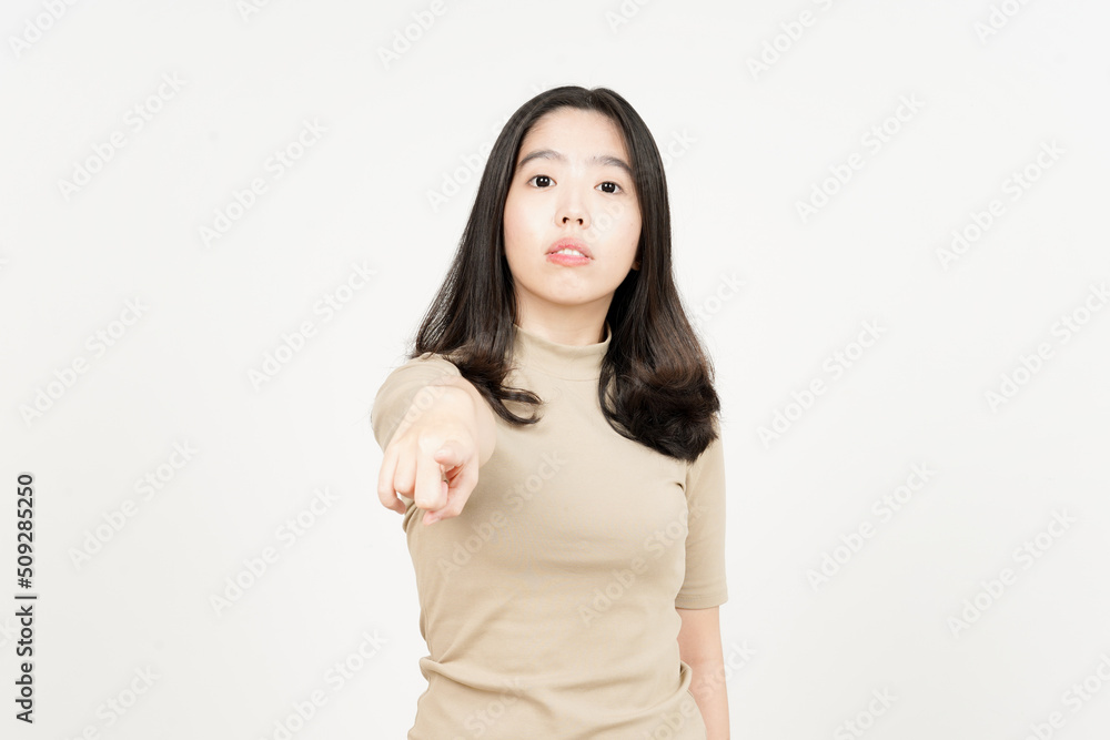 Pointing to You and Angry Gesture Of Beautiful Asian Woman Isolated On White Background Pointing to You and Angry Gesture Of Beautiful Asian Woman Isolated On White Background