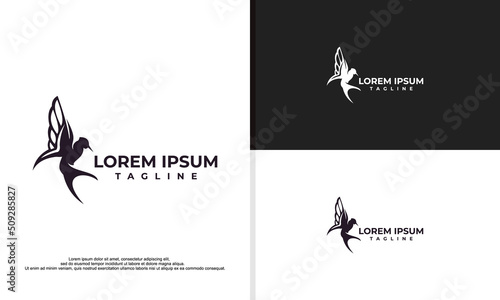 logo illustration vector graphic of cool swallow bird pose, fit for beauty company, nature, skin care, etc.
