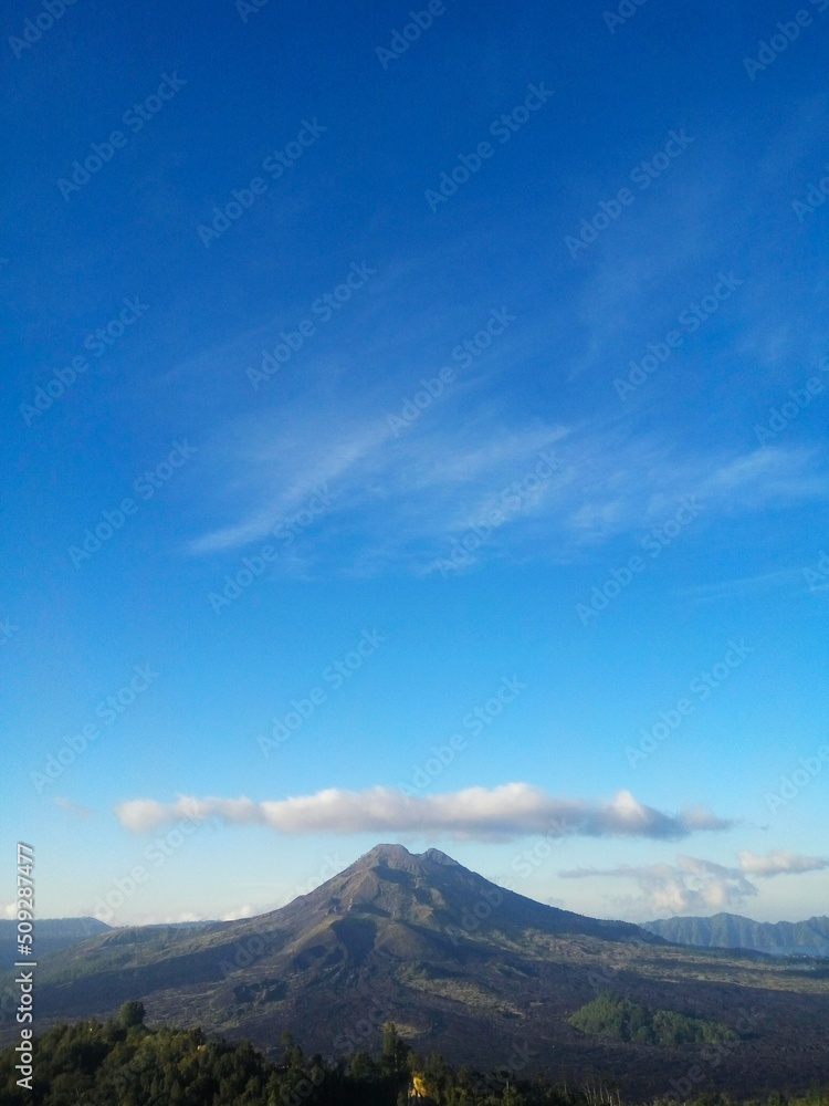 mountain and clouds