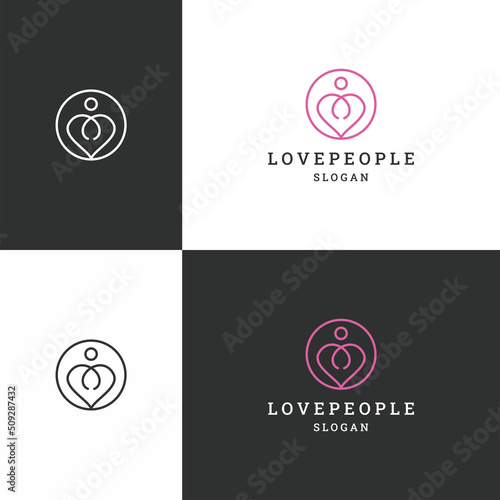Love people logo icon design template vector illustration