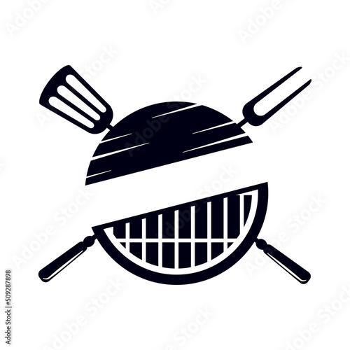 grill logo icon design template vector