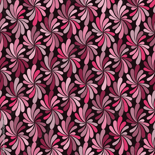 purple colored repetitive background with abstract flowers. floral seamless pattern. vector illustration. fabric swatch. wrapping paper. continuous print. design template for home decor, textile
