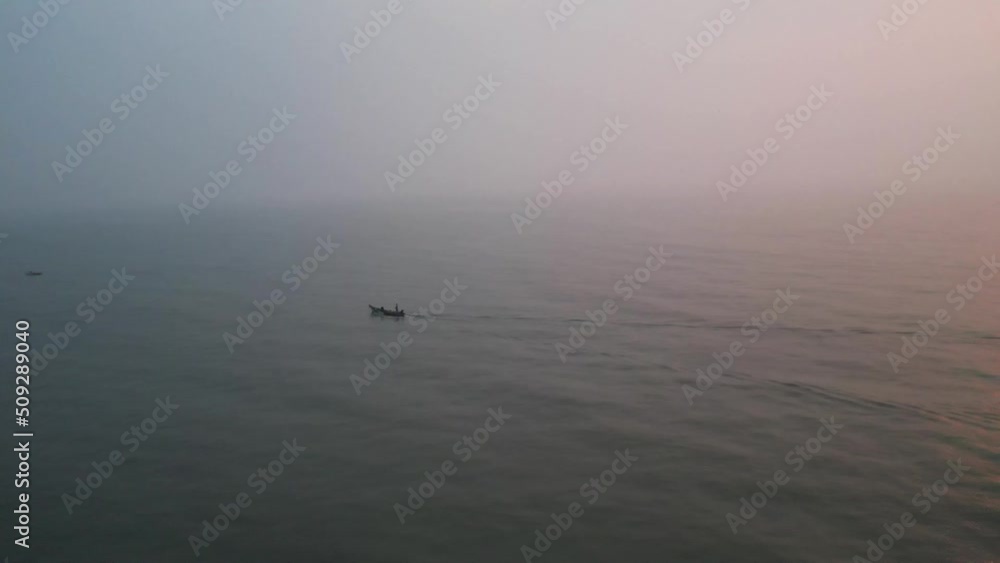 Beautiful aerial view of sailboats in the sea on the smooth water surface Beautiful aerial view of sailboats in the sea on the smooth water surface