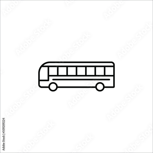 modern Bus, school bus, school transport icon on white background
