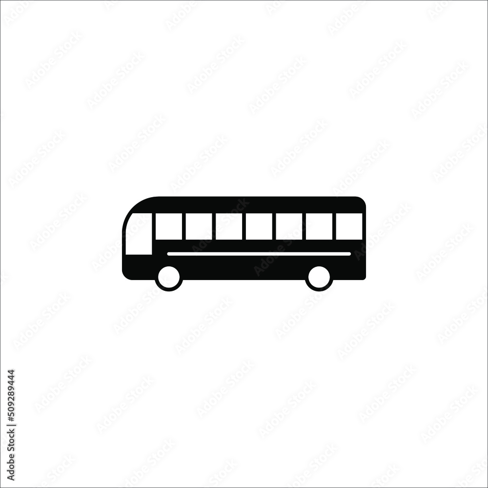 modern Bus, school bus, school transport icon on white background