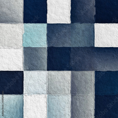 Colorful abstract mosaic with a rough texture background. Colored square pattern background. Picture for creative wallpaper or design art work. Backdrop have copy space for text.