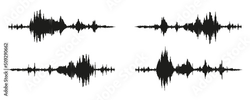 Seismograph measurement or lie detector graph. Seismic measurements with data record. Vector illustration isolated in white background