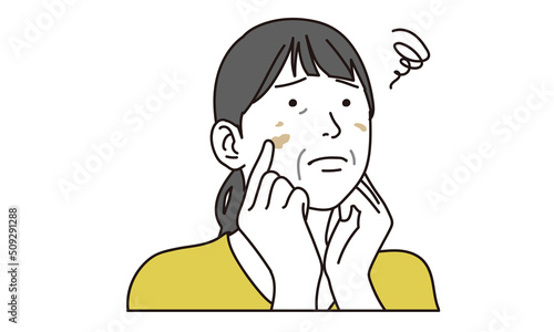 肌荒れに悩む女性