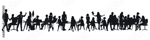 people, set of vector silhouettes