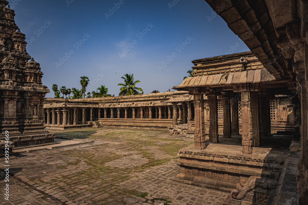 Shri Airavatesvara Temple is a Hindu temple located in Dharasuram, Kumbakonam, Tamil Nadu. It was built by Chola emperor Rajaraja-2. The temple dedicated to Shiva. It is a UNESCO World Heritage Site.	