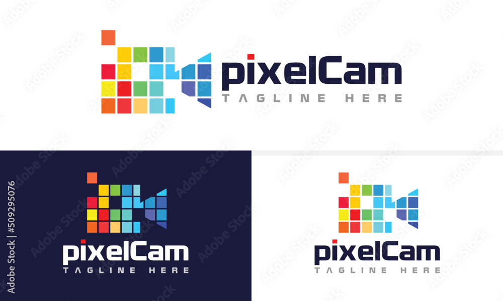 Digital Pixel Video Camera Logo Design vector icon symbol illustration ...
