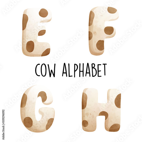 cow alphabet,cow font. Vector illustration