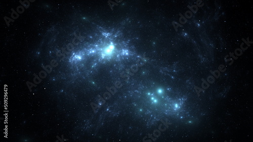 Fototapeta Naklejka Na Ścianę i Meble -  Cosmic background of stars and galaxies. A dark infinite universe with shining stars and constellations. Stellar space. Stardust nebulae. 3d render