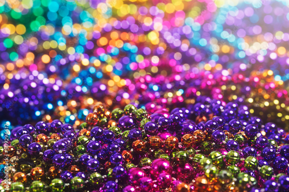 Colorful Mardi Gras Beads