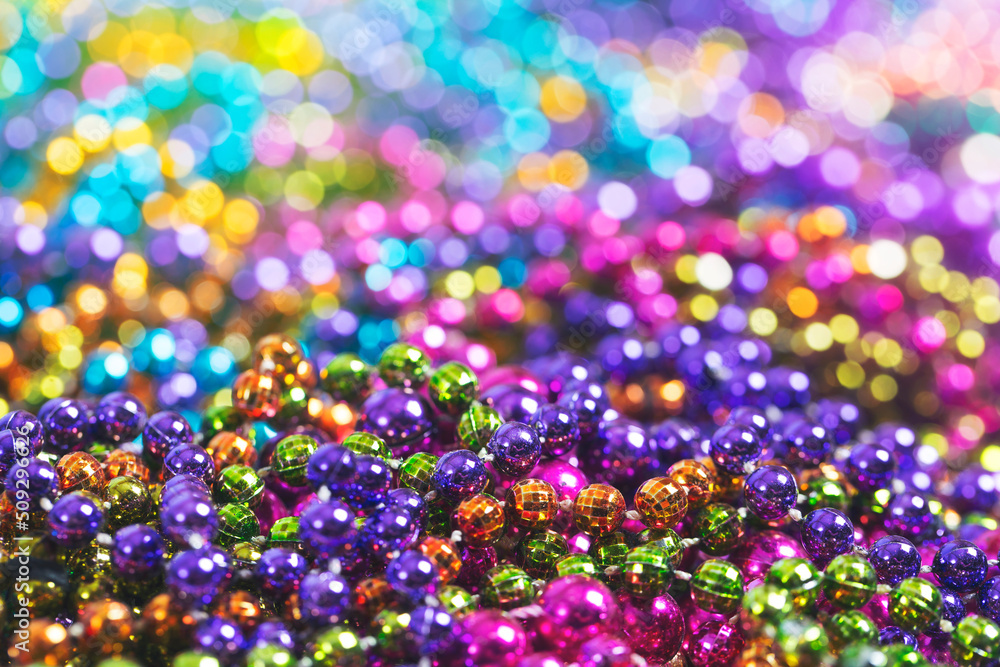 Colorful Mardi Gras Beads