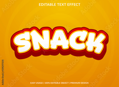 snack editable text effect template use for business logo and brand