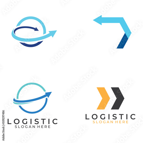 Logistics company vector logo, arrow icon logo, fast digital delivery logo. Using simple and easy logo vector editing.
