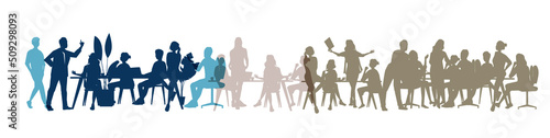 people, set of vector silhouettes
