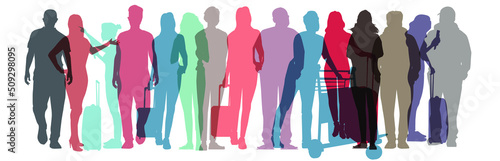 people, set of vector silhouettes