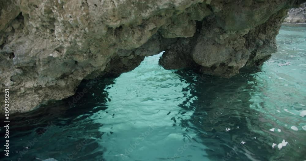 Beautiful view of a small grotto in Capri, in Italy, with very clear and transparent water Beautiful view of a small grotto in Capri, in Italy, with very clear and transparent water