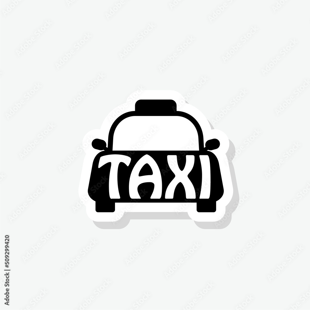 Obraz premium Taxi car sticker icon sign for mobile concept and web design