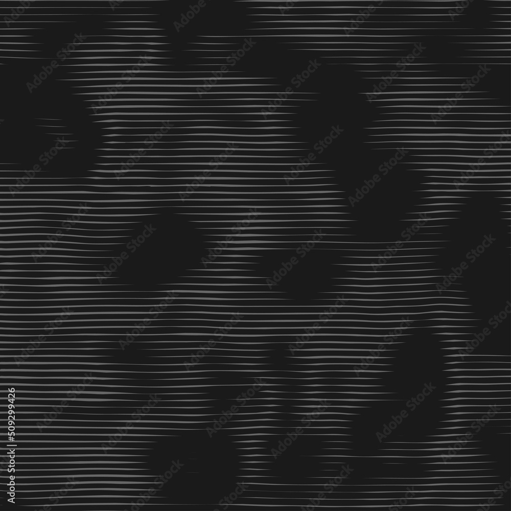 An extreme moire pattern. Crossing gray stripes waves, intentional distortion effect, with circular zones of disturbance. Optical illusion art background.  Vector digital texture - obrazy, fototapety, plakaty 