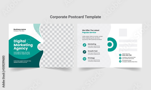 Modern & creative Corporate business postcard design template. 