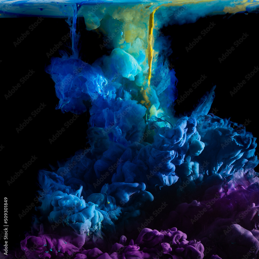 Abstract acrylic drop in water Abstract acrylic drop in water