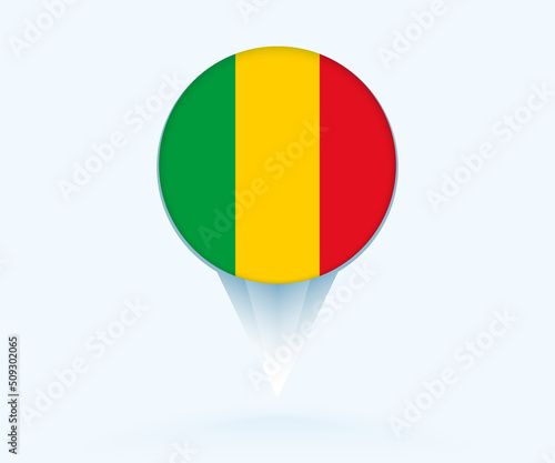 Free Download Map pointer with flag of Mali. - GFXLoad