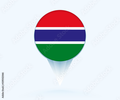 Free Download Map pointer with flag of Gambia. - GFXLoad