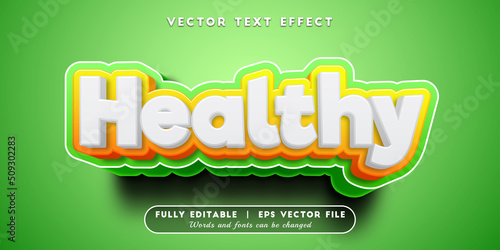 Text effects 3d healthy, editable text style