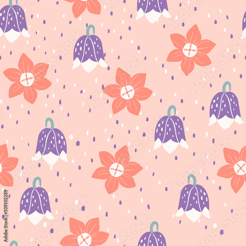  Flower, plants ,botanical ,seamless pattern vector design for fashion,fabric,wallpaper. Cute pattern in small flower. Colorful flowers. 