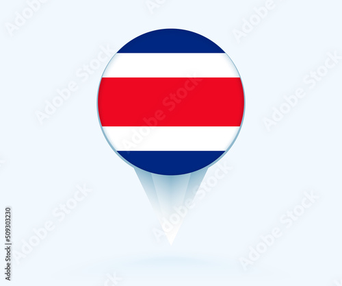 Map pointer with flag of Costa Rica. Free Download Map pointer with flag of Costa Rica. - GFXLoad