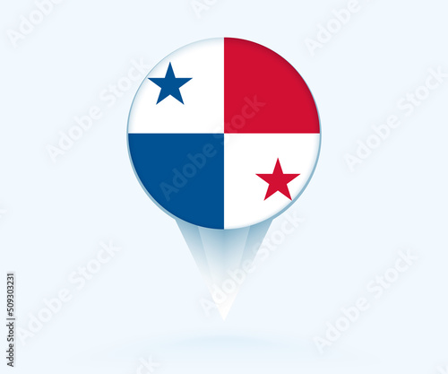 Free Download Map pointer with flag of Panama. - GFXLoad