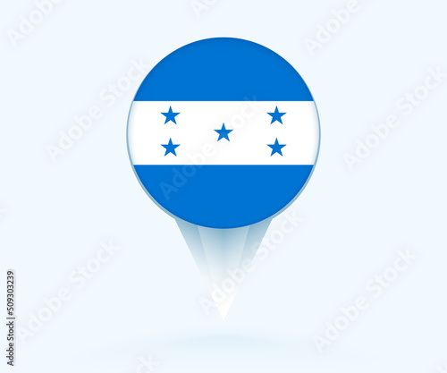 Free Download Map pointer with flag of Honduras. - GFXLoad