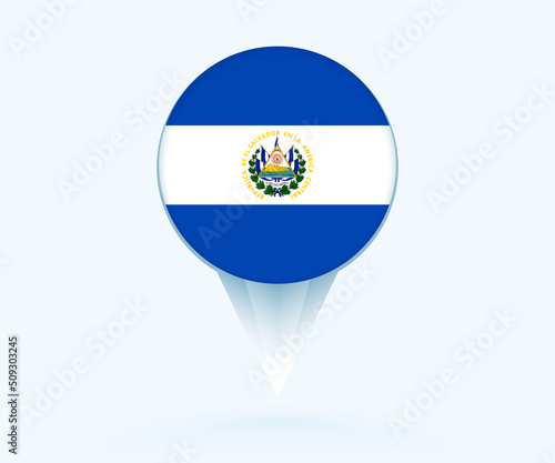 Map pointer with flag of El Salvador. Free Download Map pointer with flag of El Salvador. - GFXLoad